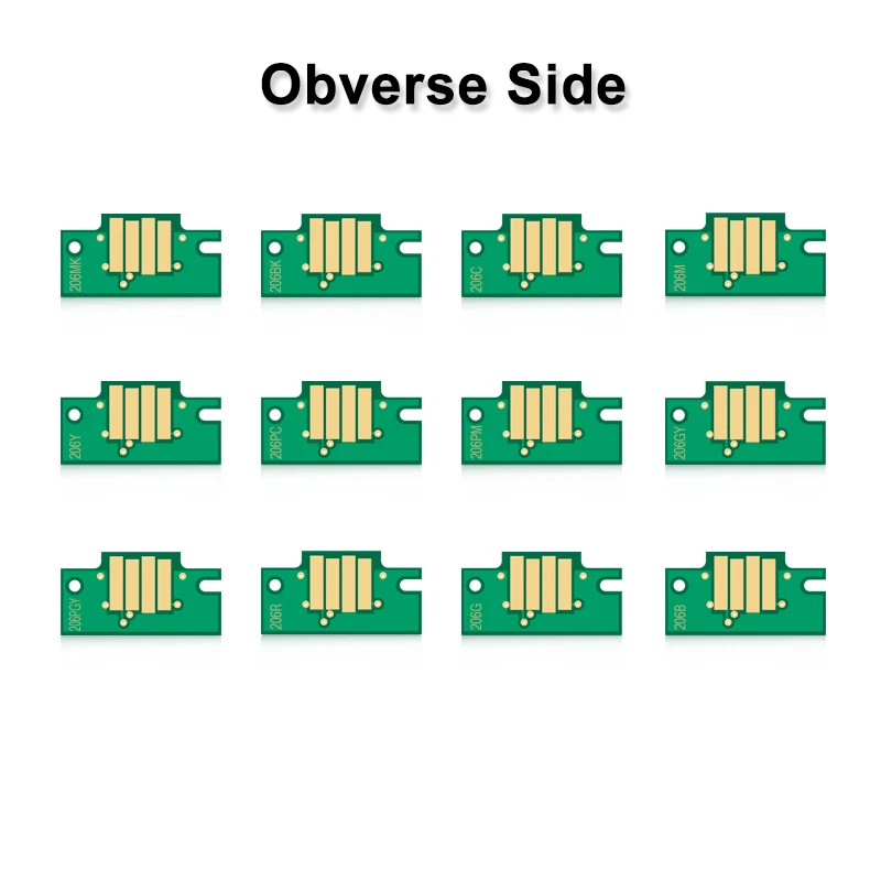 Chip de cartucho de tinta para impresora Canon PFI-206 PFI206, 12 colores, iPF6400, iPF6400S, iPF6410, iPF6410S, iPF6450, iPF6460