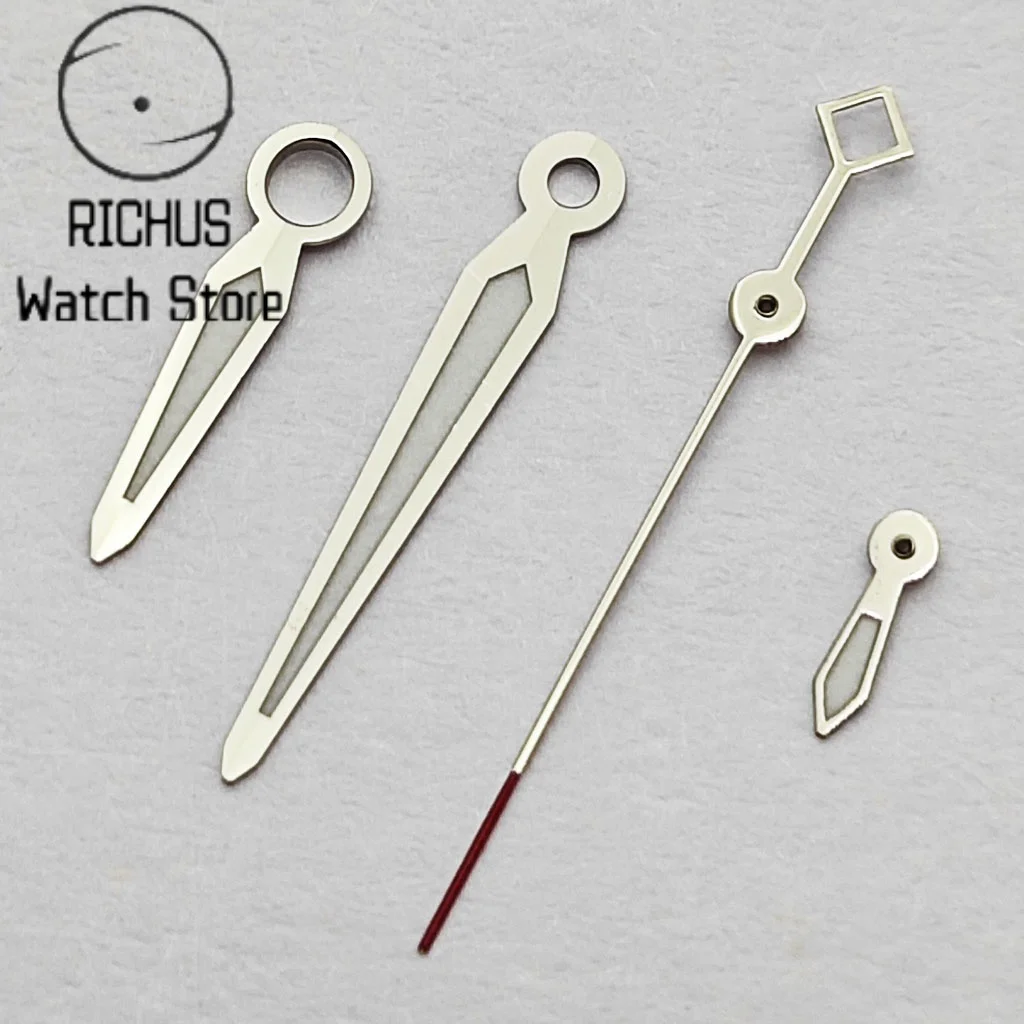 RICHUS NH39 Silver Watch Hands Green Luminous Hands Fit NH39 Movement Watch Accessories