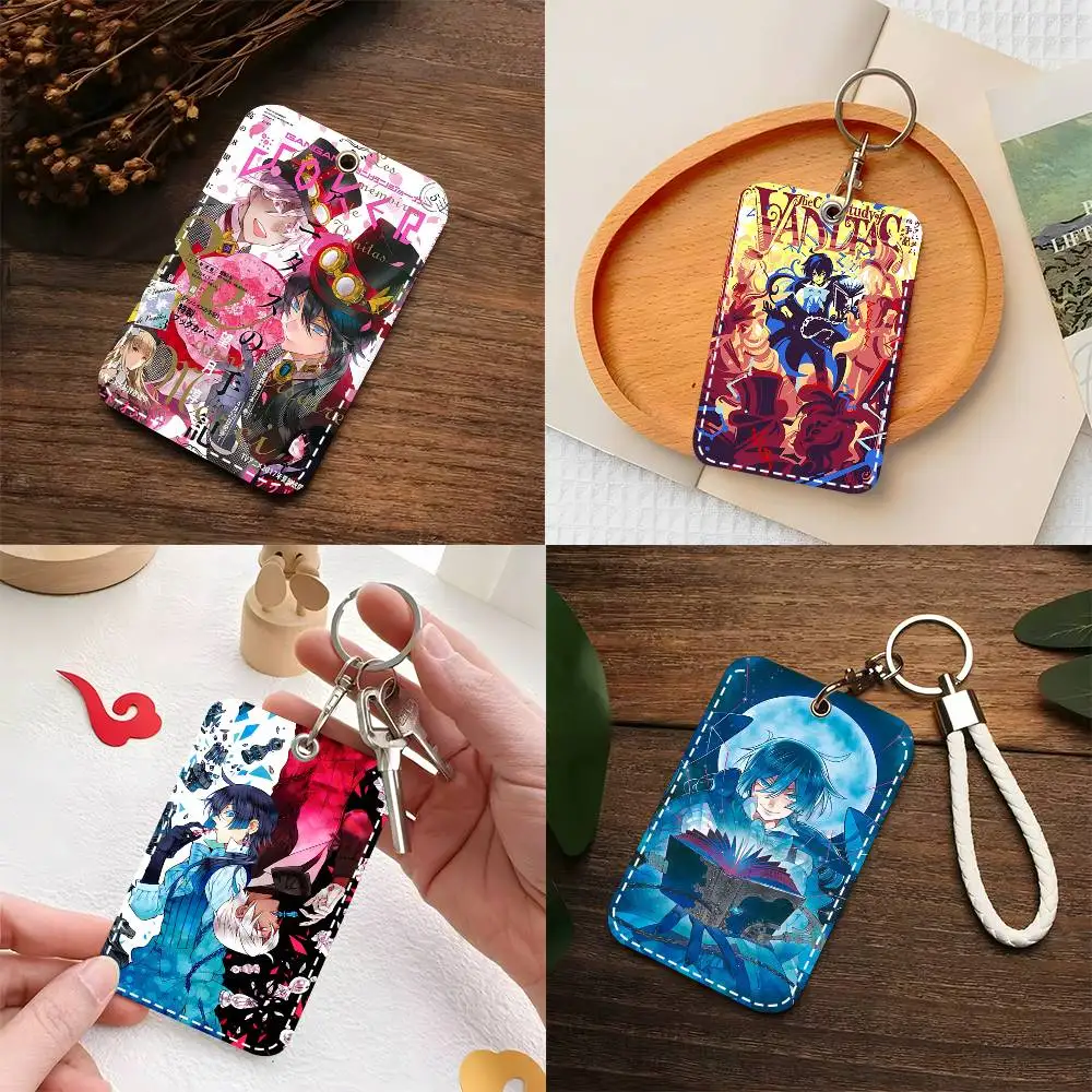 1pc Anime The Case Study Of Vanitas Card Case Keychain Access Card Bag Key Tag Ring Leather Card Holder Key Ring Access
