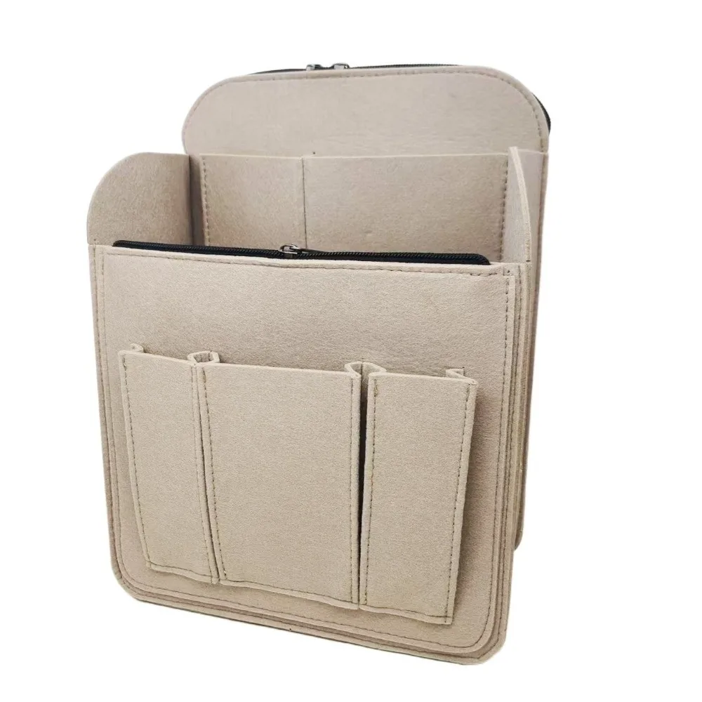 Felt Backpack Organizer Insert Multi-Pocket Multi layer Insert Cosmetic Bag Solid Color Large Capacity Storage Bag Handbag
