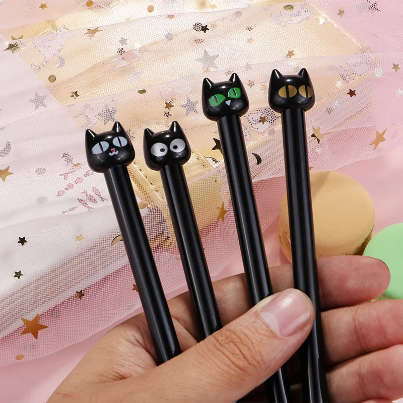 4pcs / Set Kawaii Gel Pen 0.5mm Creative Cat Cartoon Cute Kids Gift Neutral Ink Pen School Office Writing Supplies Stationery