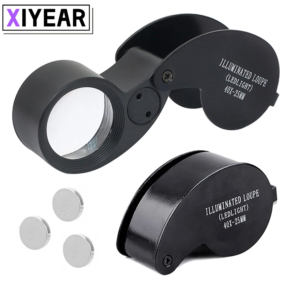 40x MagnifierFolding Lightweight Aluminium Magnifier with Dual LEDsA True Magnifying Tool For Jewellery Appraisals.