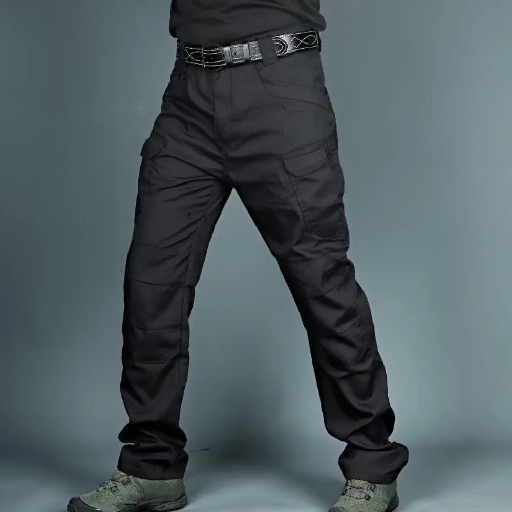 Invisible Open Crotch Outdoor Sex Tactics Men's Slacks Pocket Cargo Work Pants Men Training Trousers Loose Exotic Attire