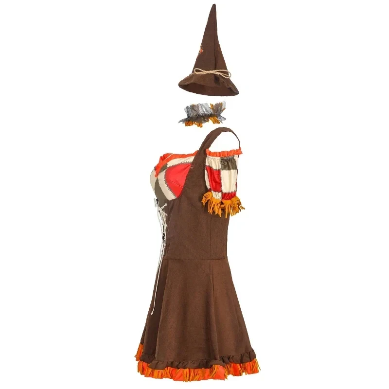 ❤ 2026 ✚ Disfraz de Halloween para Adultos, Disfraz de Mago de Oz, Disfraz de Espantapájaros, Disfraz de Bruja para Fiesta de Carnaval, Disfraz de Fiesta ◀