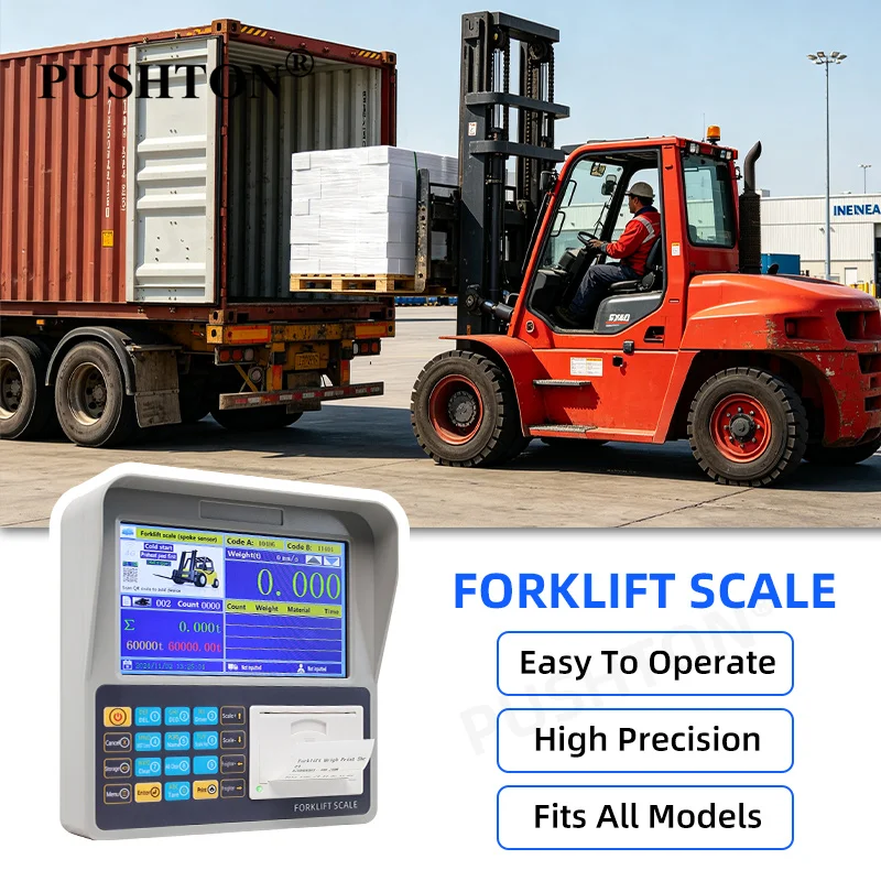 PUSHTON PSD5000 Heavy Duty Forklift Mounted Scale, High Precision Max 20T, Factory & Logistics, OEM ODM Custom Service