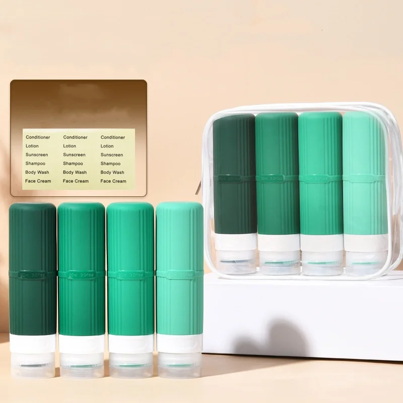 مجموعة زجاجات السفر القابلة لإعادة الملء، غسول شامبو، جل الاستحمام، زجاجات ضغط كبيرة الحجم، مقاومة للتسرب، حاوية فارغة لمستحضرات التجميل السائلة #3