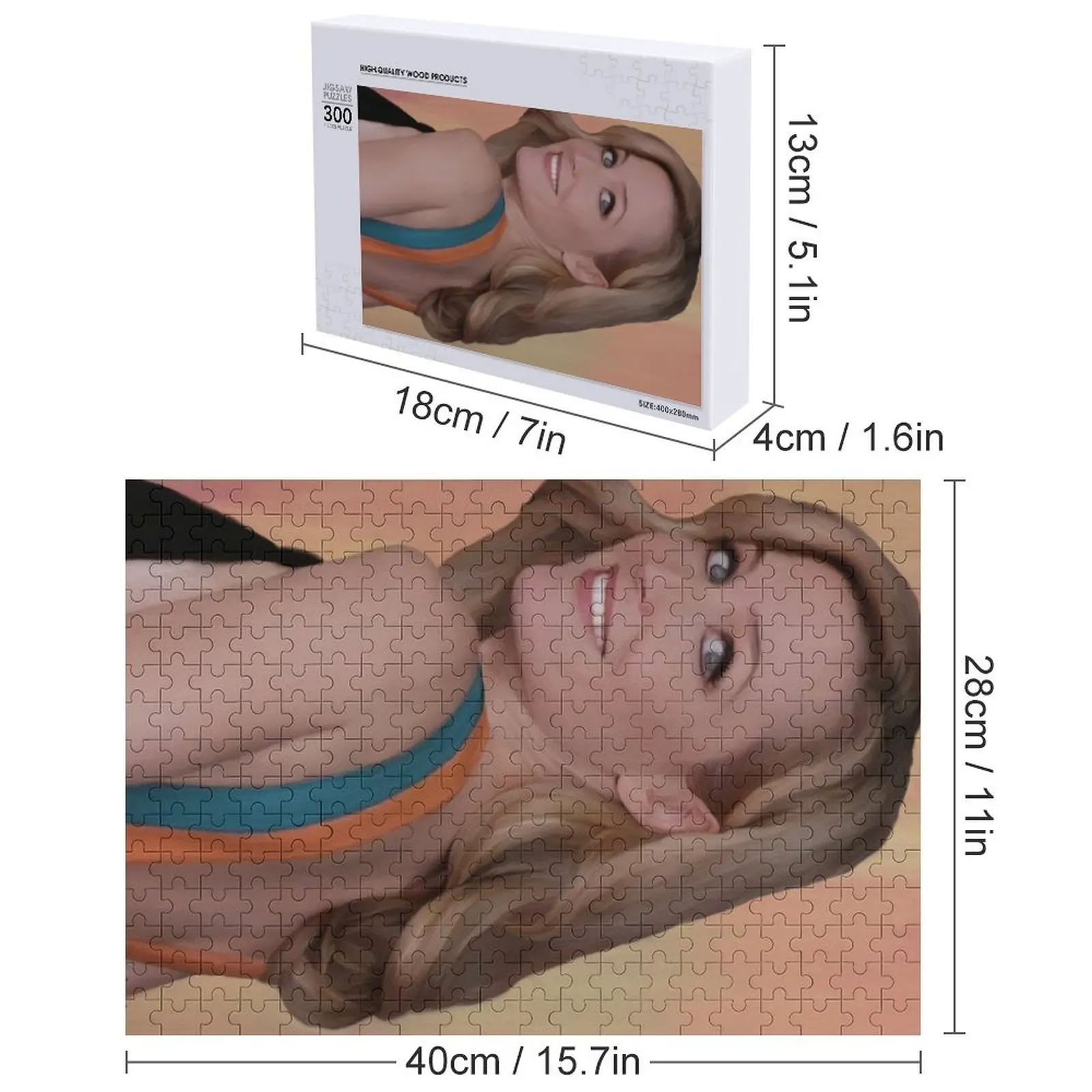 Gillian Anderson pintura al óleo rompecabezas personalizado foto rompecabezas