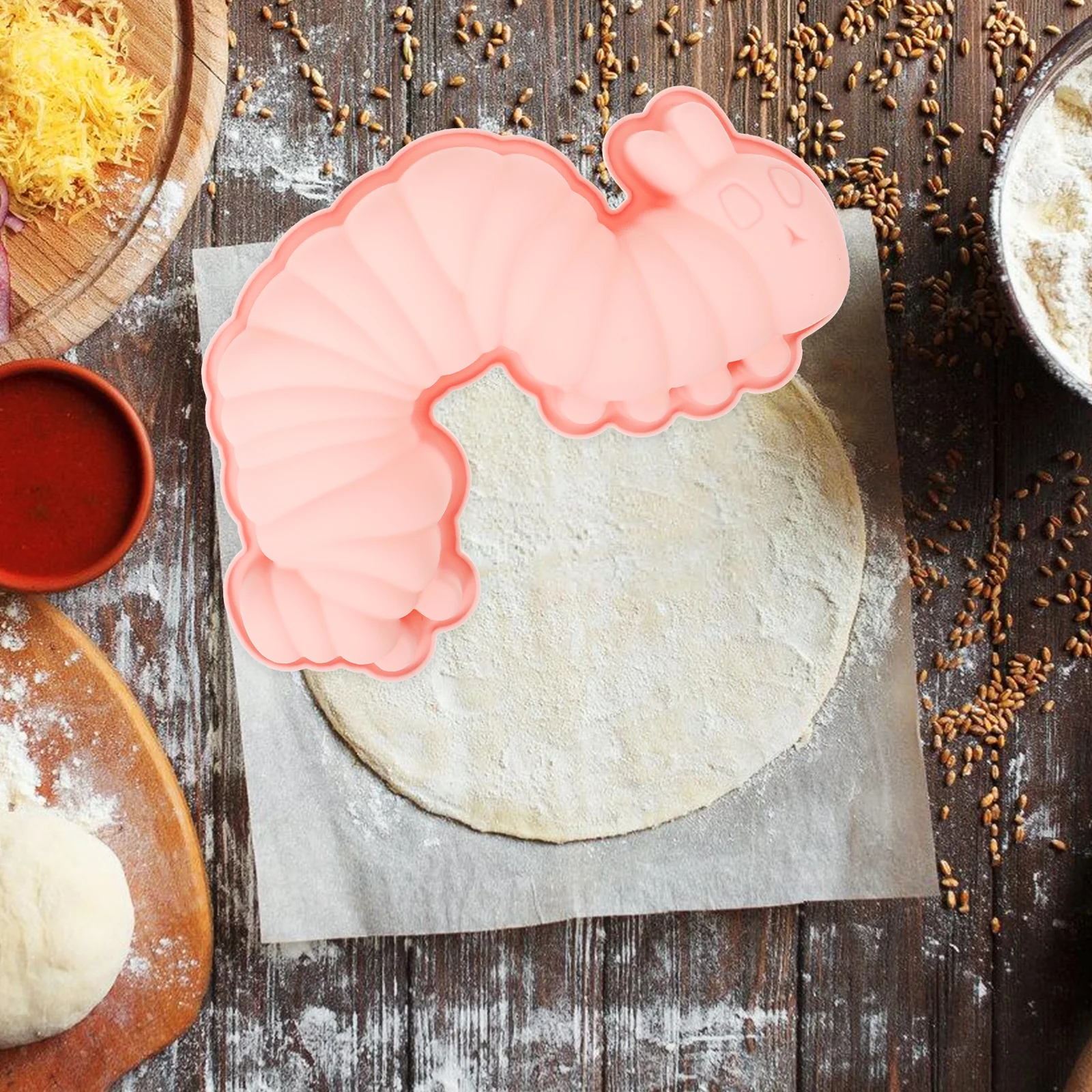 

2Pcs Cute Silicone Baking Mold Caterpillar Shape Chocolate Candy Mold Non-Stick Flexible Cake Cookie Dessert Maker