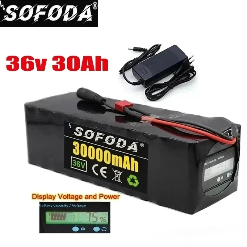 

36V battery 10S4P 30Ah battery pack 1000W high power battery 42V 30000mAh Ebike electric bicycle BMS Capacity Indicator+charger