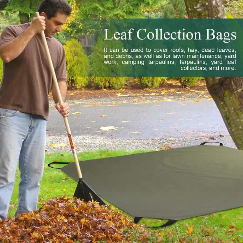 Leaf Collector Bag Foldable Reusable Leaf Bag Four Point Folding Leaf Collector Oxford Cloth Waterproof For Garden Yard Leaf