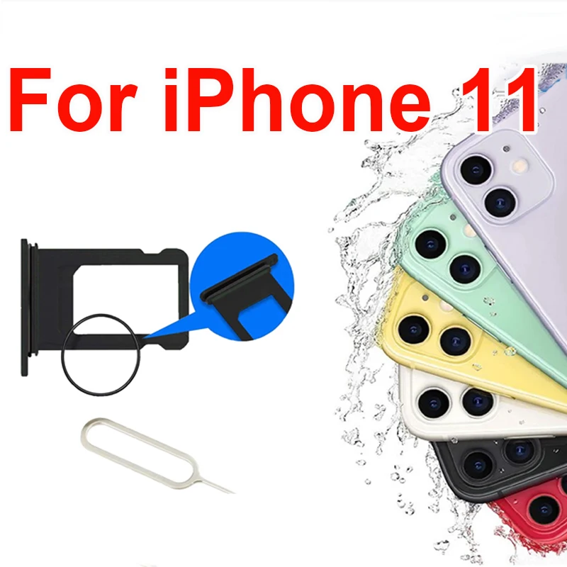 

Brand New for iPhone 11 Single SIM Card Tray Holder Slot Replacement with Open Eject Pin Can Etch Personal IMEI Single