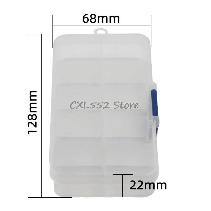 1Pc 128x68x22mm Transparent Empty  Material  Parts  Storage Box