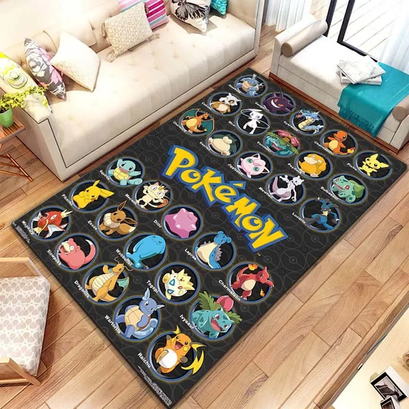 Pokemon Monster Full Character Cartoon Large Area Rug Carpet for Living Room Children Bedroom Decor Sofa Doormat Floor Mat Gift