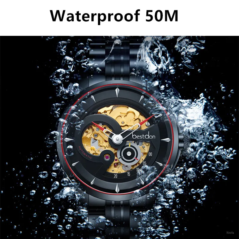 MIYOTA Automatic Watch for Men Flying Disc Tourbillon Skeleton Luxury Mechanical Mens Watches Waterproof Sapphire Hollow Out GMT