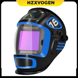 HITBOX Welding Helmet Mask Ture Color Auto Fast Darkening Welding Helmet Super Large View Helmet for MIG TIG ARC Welder Machine