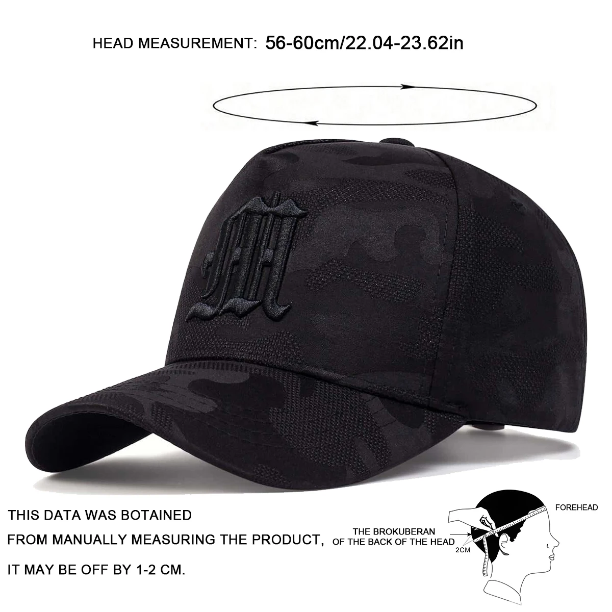 Unisex Gothic Buchstabe M Stickerei Baseball Caps Frühling Herbst Outdoor Einstellbare Casual Hüte Sonnenschutz Hut Sport Kappe – Detail 6