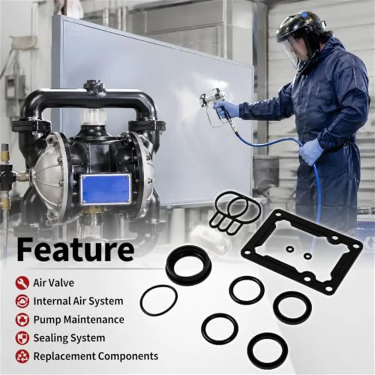 2026 New Tool  Repair Kit Fit for Husky 1040 1590 2150 AODD Diaphragm Pump Air Service Kit Replace for 236273 236-273