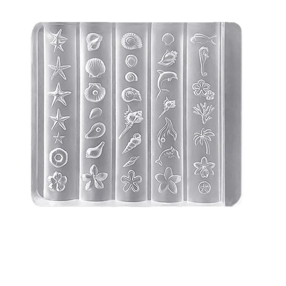 Transparent Silicone Nail Art Molds 3D Carving Rose Flower Flower Nail Charms Molds Reusable Orchid Flower Nail Art Molds