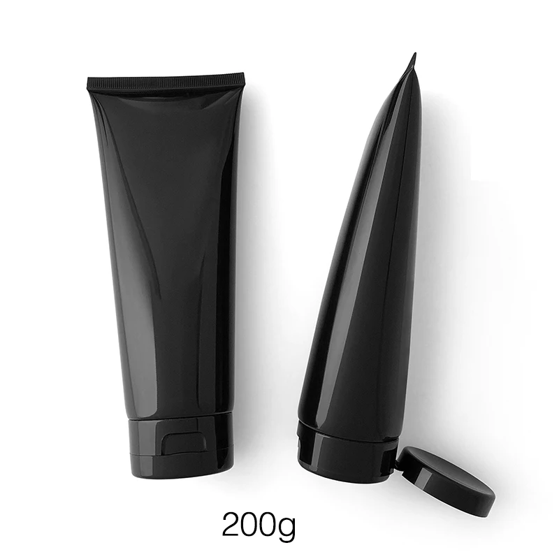 

Black 200g Plastic Squeeze Soft Bottle 200ml Empty Cosmetics Cream Facial Cleanser Tube Shampoo Lotion Refillable Container