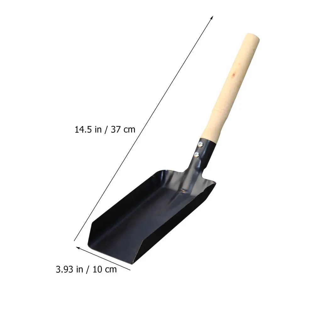 Garden Shovel Ergonomic Wooden Handle Large Square Head for Digging Transplanting Soil Moving Gardening Tool Fireplace Ash