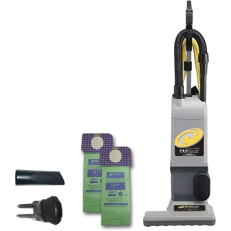 ProTeam ProForce 1500XP Bagged Upright Vacuum Cleaner with HEPA Media Filtration, Commercial Upright Vacuum with On-Board Tools