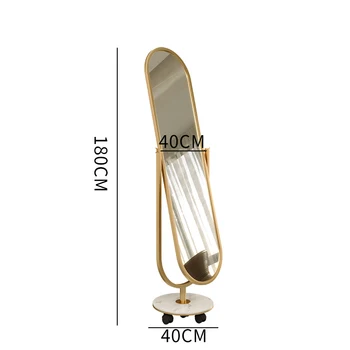 ZL 북유럽 전신 바닥 거울, 이동식 수직 의류 매장 전체 길이 거울 