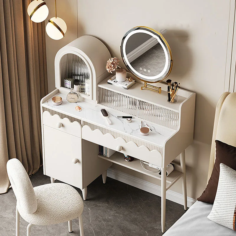 Wooden Big Size Vanity Table Makeup Minimalist Save Space Creative Shelf Dressing Table European Vestidores Room Decorations