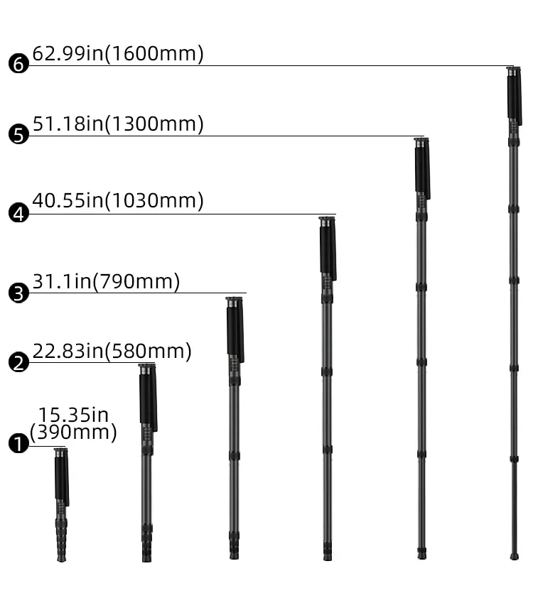 FF-H28 treppiede per fotocamera professionale in alluminio 63 pollici 5 sezioni Video monopiede per Canon Nikon DSLR Gopro 6 Action Camera