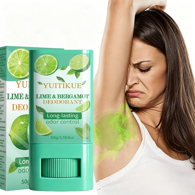 Deodorant Stick Lime Bergamot Fragrance Long Lasting Odor Protection Invisible Gentle Underarm Refreshing Body Care Balm