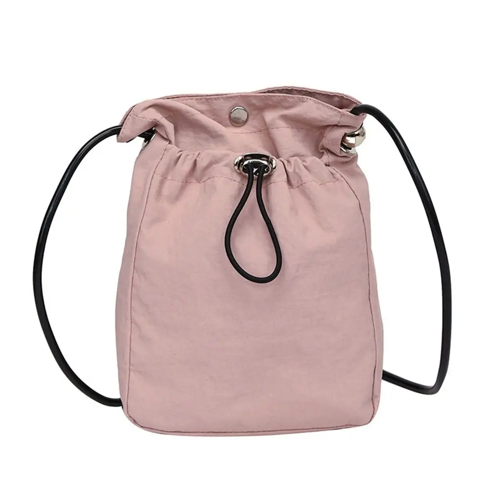 

Casual Korean Style Drawstring Canvas Bag Purse Solid Color Nylon Shoulder Bag Wallet Bags Crossbody Bag Mobile Phone Bag Travel