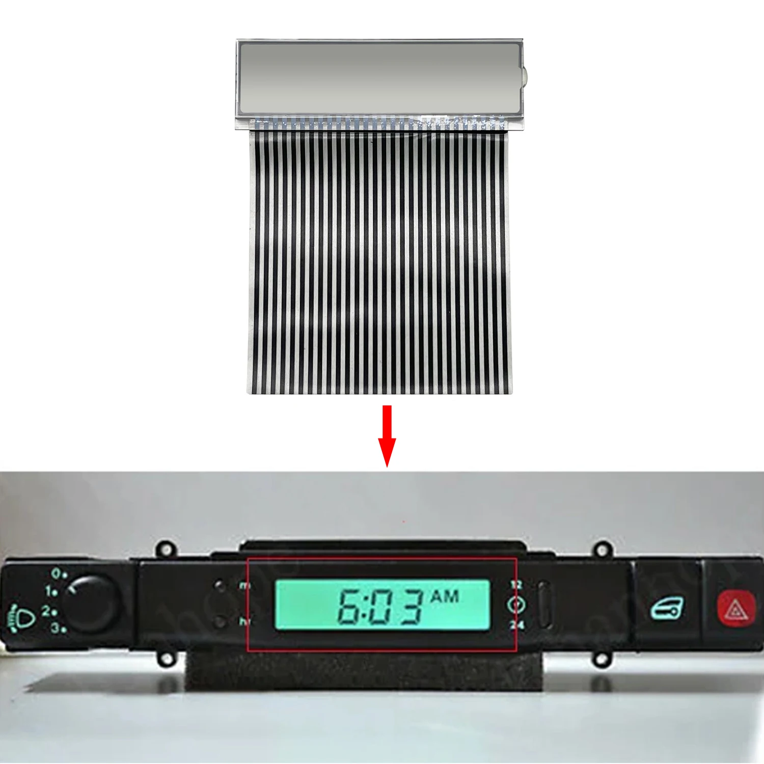 LCD Display for Jaguar XJ6 XJ8 X300 XJR 1995-1998 Instrument Cluster Digital Clock Display LCD Screen Pixel Repairing