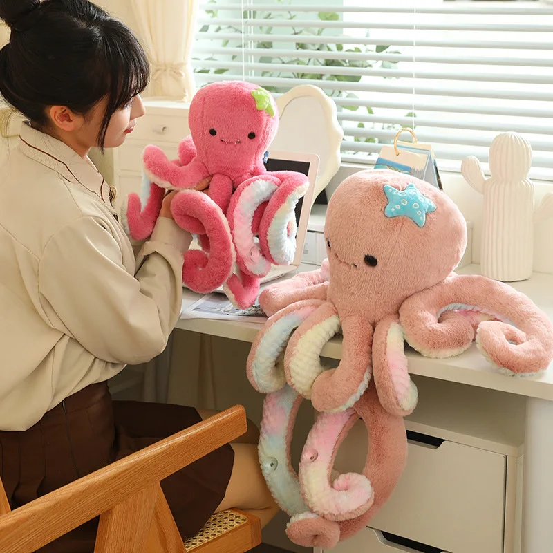 Cartoon Tentacles Large Octopus Plush Dolls With Suction Cups Creatively Designed To Decorate The Walls Of The Home's Mirror TV