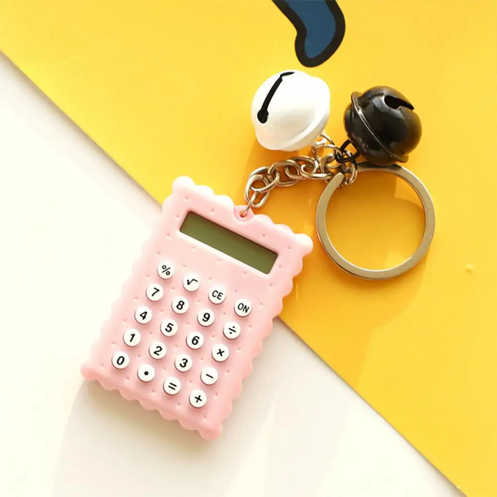 Привлекательный карманный калькулятор, брелок для ключей, милый мультяшный женский с 8 цифрами для On-the-go