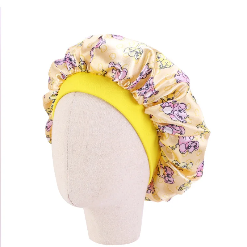 Gorro de dormir de ala ancha para niña, gorro de pelo liso satinado y sedoso para dormir de noche, cuidado del bebé, gorro de noche, herramienta