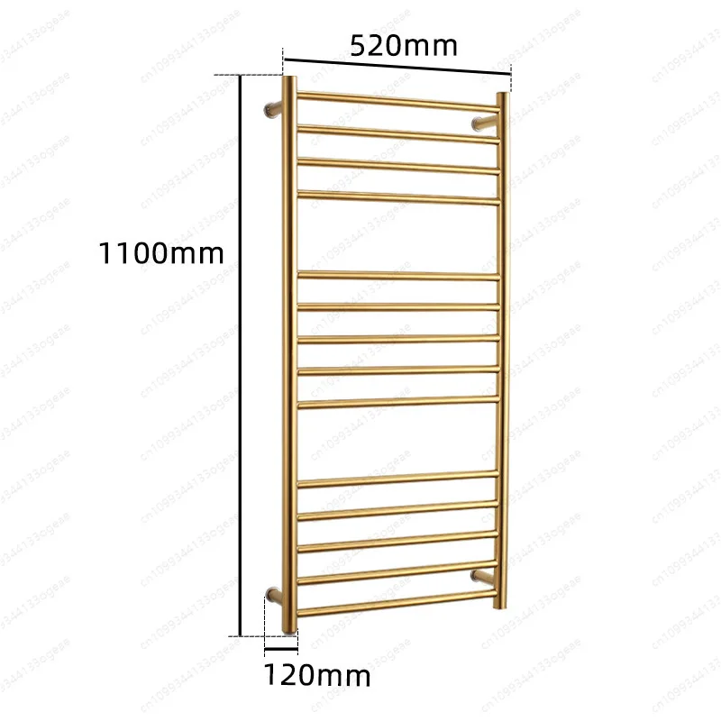 

Bathroom 304 Stainless Steel Gold Heated Towel Warmer Waterproof Grade Ip56 Electric Heating Towel Rail Rack 162W 110V/220V