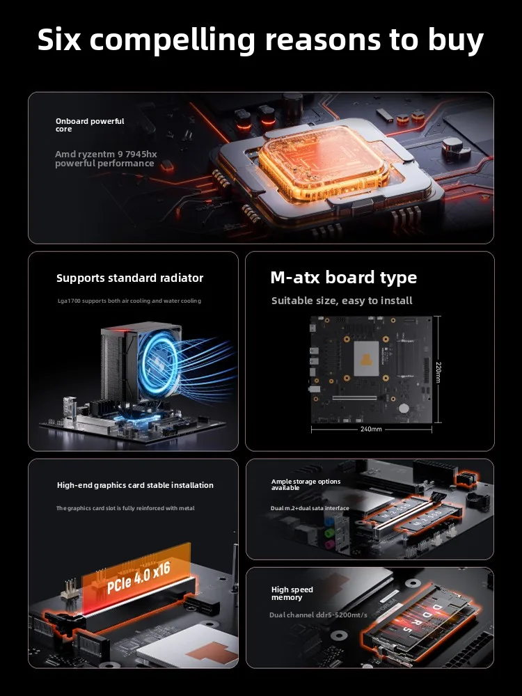BD795M Ryzen R9-7945HX high performance itx computer main board cpu set
