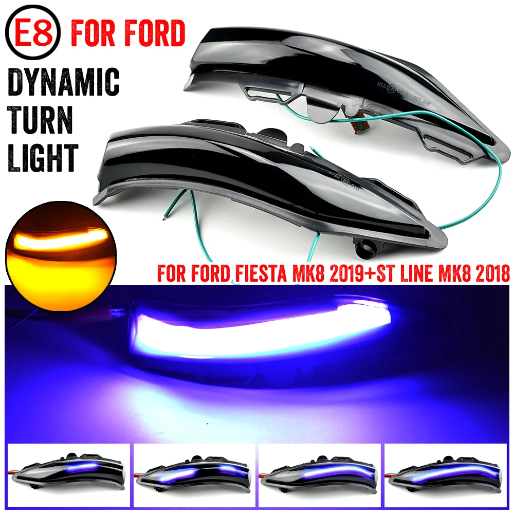 

2pcs For Ford Fiesta Mk8 2019 2020 LED Dynamic Turn Signal Light Car Rear View Mirror LED Indicator Blinker 100% Waterproof