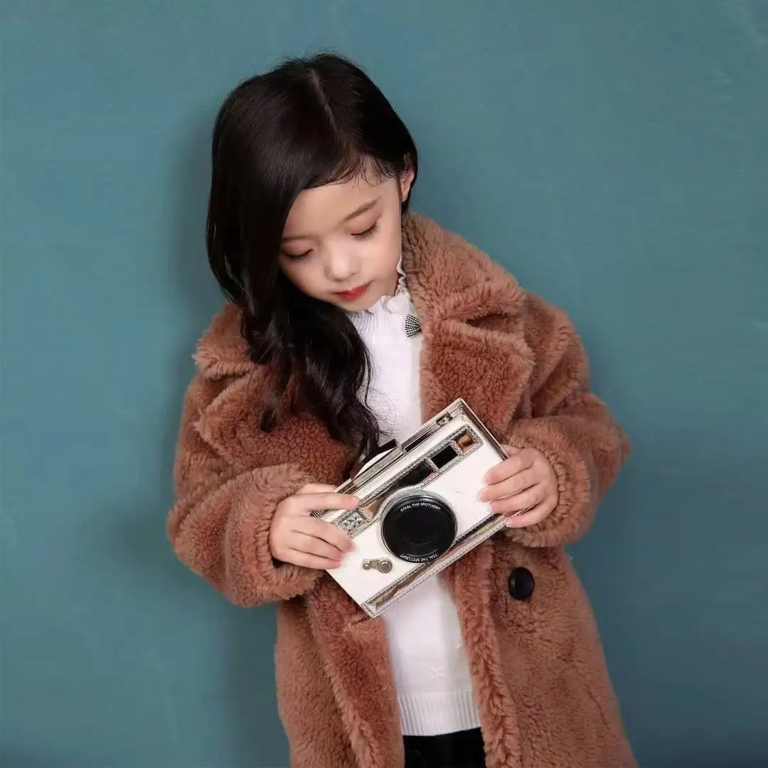 

2025 New Winter Clothes for Girls Trench Coat Shorn Sheepskin Solid Color Long Overcoat Unisex Thicken Fur Turn Down Coolar