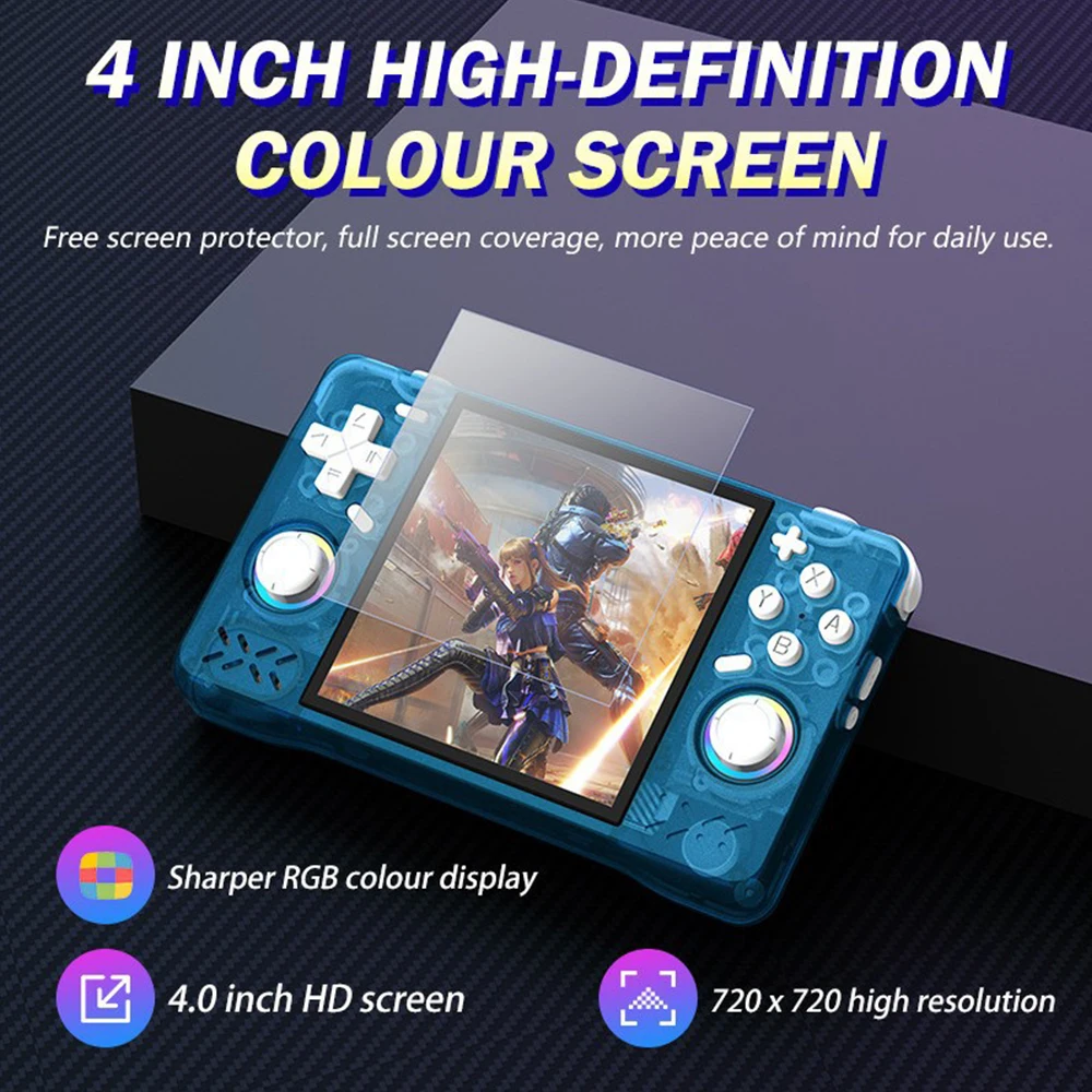 XF40H Retro-Handheld-Spielekonsole, Linux OS, 4,0-Zoll-IPS-Bildschirm, tragbarer Game-Player, unterstützt 5G WiFi 30 + Emulatoren mit 22.000+ Spielen