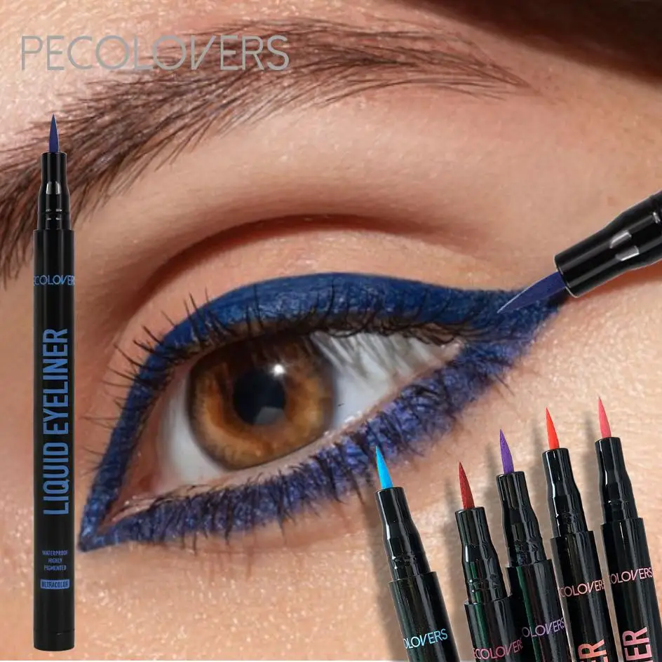 Eyeliner liquidi colorati resistenti al sudore, ad asciugatura rapida e a lunga durata, ideali per il trucco di tutti i giorni e per le feste._voghion.com