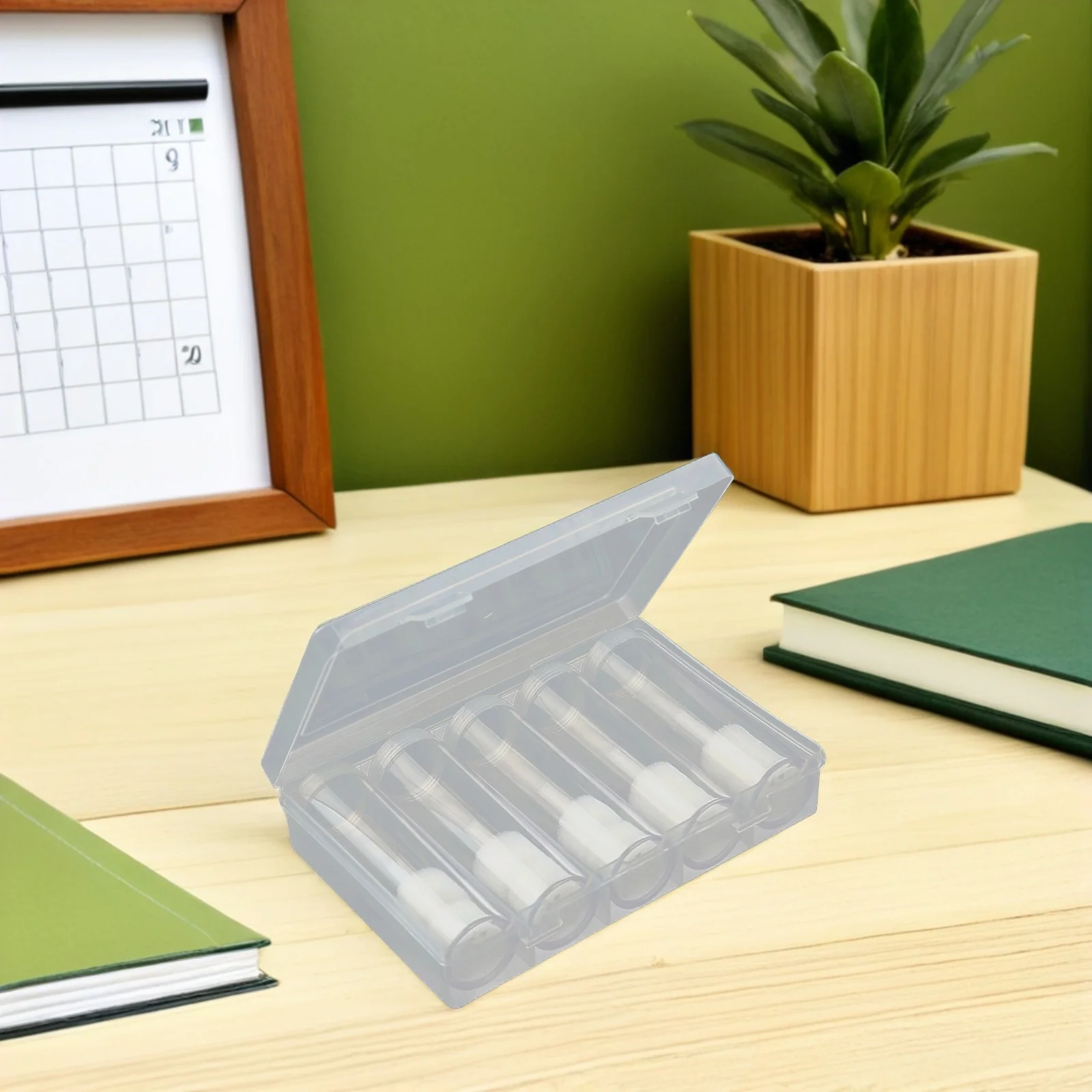 6 قطعة من البلاستيك الشفاف لتخزين العملات المعدنية مجموعة كبسولات حامل أنبوب دائري صندوق منظم لهدايا جامع أنبوب تخزين العملات المعدنية