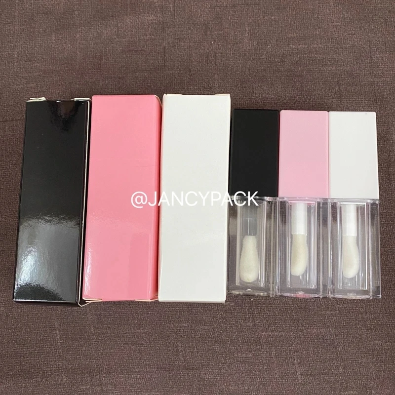 10 stks Grote Borstel Transparante Lipgloss Fles Clear Lip Glazuur Buis Lege Roze witte Lipgloss Buizen Ronde Lippenbalsem buis