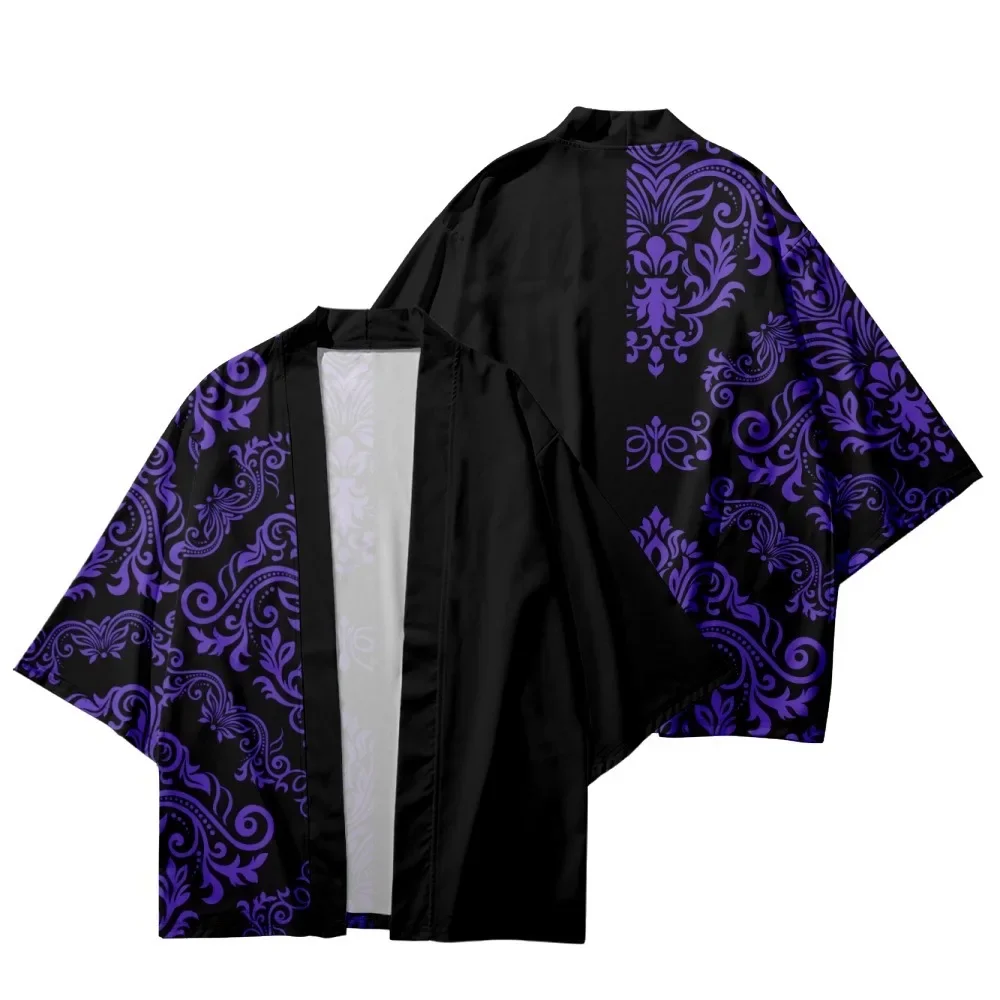 Mode Streetwear Print Traditionele Kimono Casual Heren Vest Cosplay Shirts Harajuku Japanse Samurai Oversized Haori