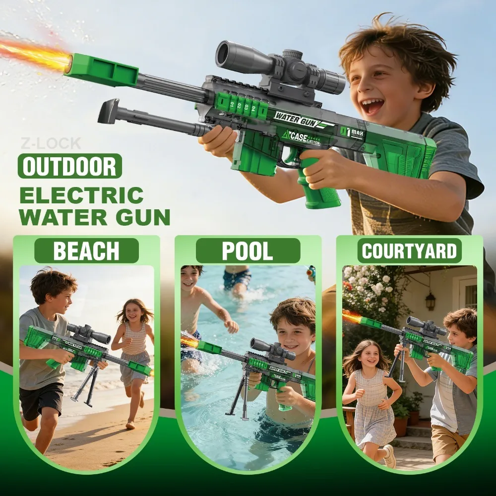 Electric Automatic Sniper Water Gun Toy Summer Outdoor Beach Firing Shooting Game Water Fight Games Toy for Children Gifts view 6