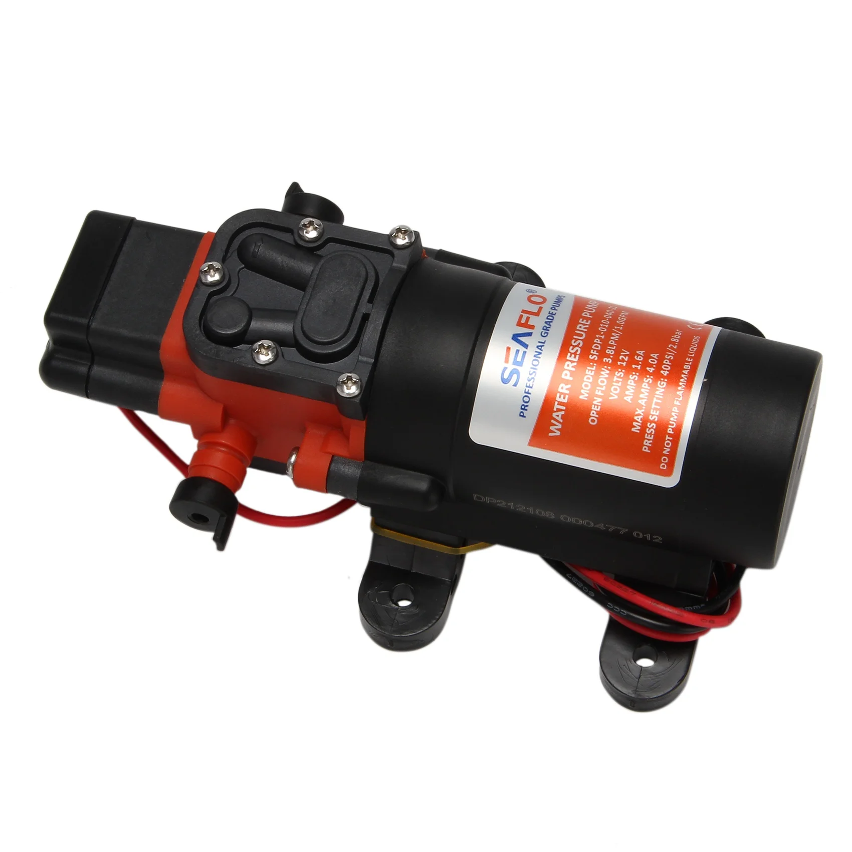 Seaflo 12v Water Pressure Diaphragm Pump 3.8 LPM 1.0 GPM 40 PSI - Caravan/rv/boat/marine