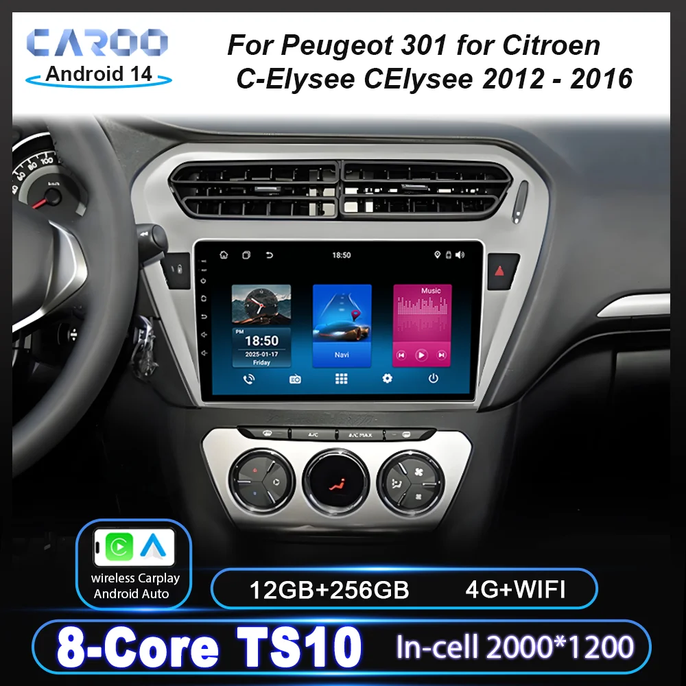 

Автомобильный Android Carplay для Peugeot 301 для Citroen C-Elysee CElysee 2012-2016, авторадио, стерео, GPS-навигация, мультимедийный плеер