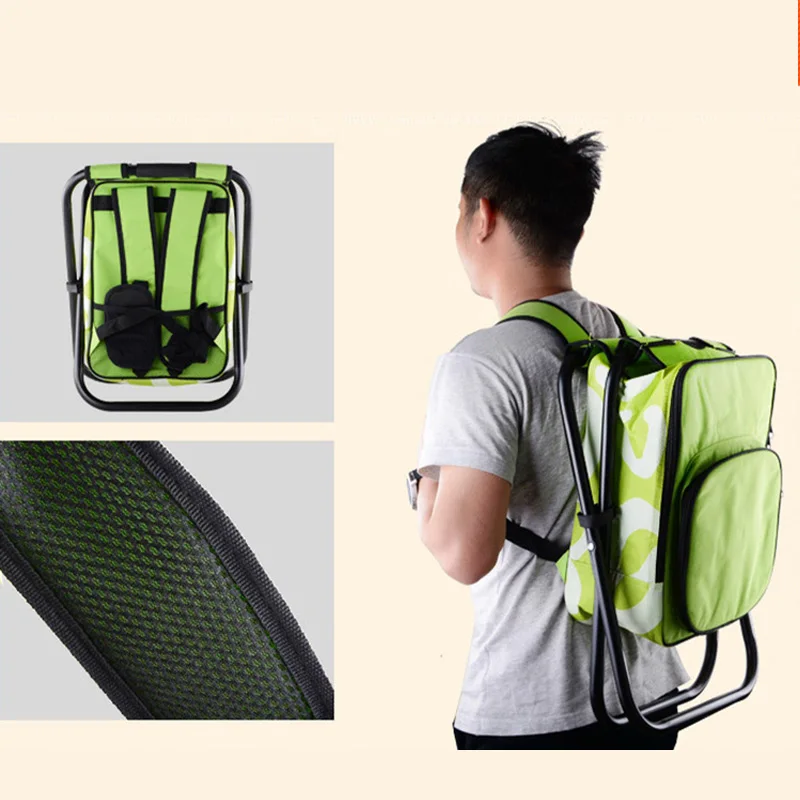 2 in 1 Folding Hunting Bag Chair Portable Backpack Cooler Insulated Picnic Bag Hiking Seat Camping Waterproof Fishing Chair New