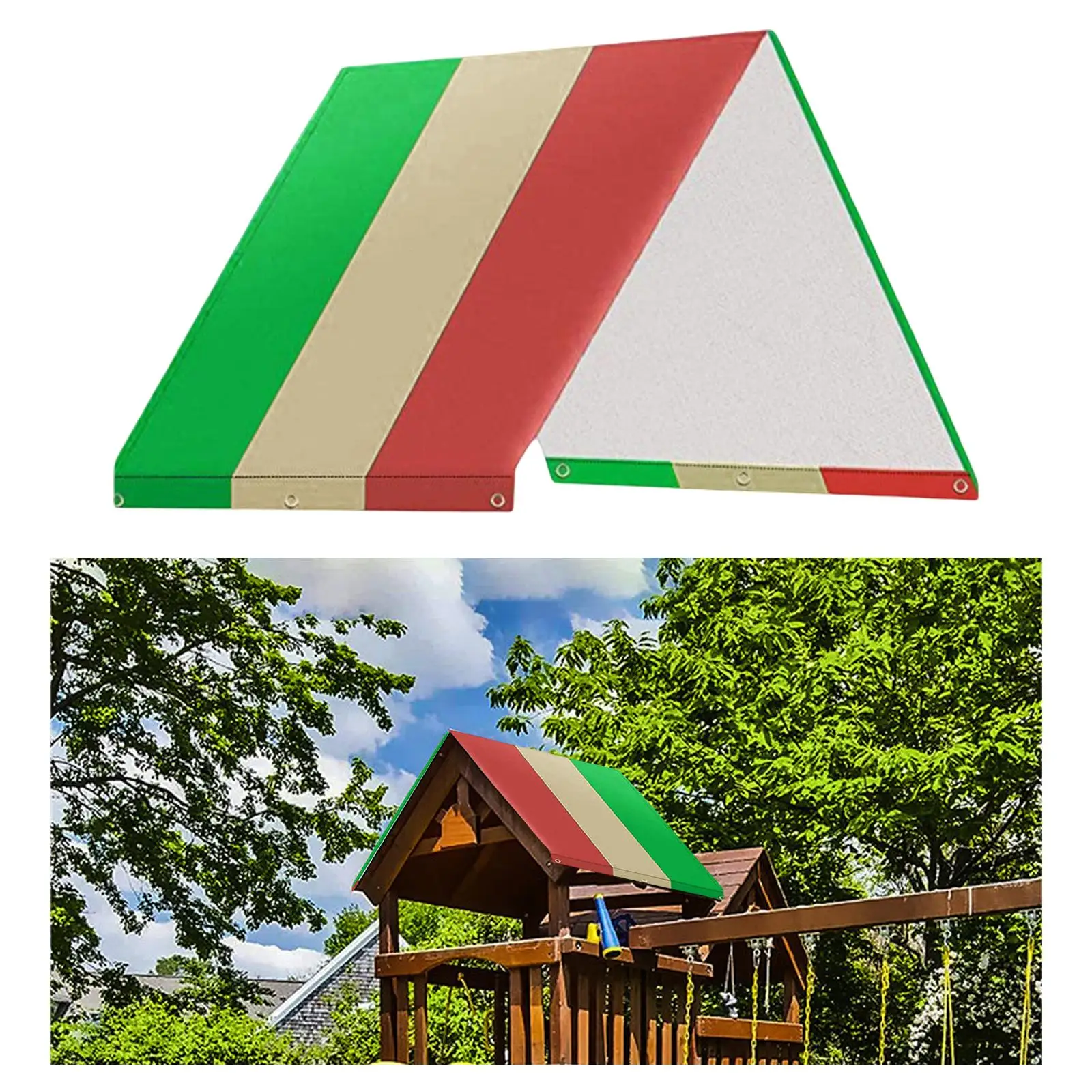 Outdoor Waterproof Canvas Shade Tent Pop Up Sunproof Shelter Swing Set Tarp for Kids Playground Equipment