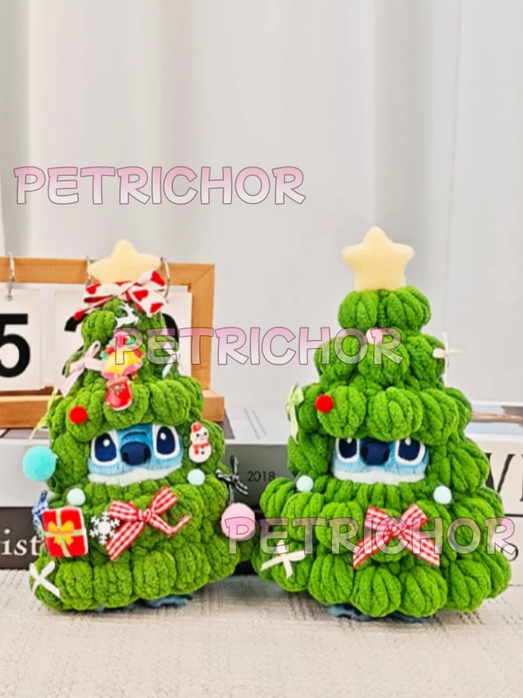 재고 있음 스티치 플러시 장식품 귀여운 스티치 키체인 만화 크리스마스 트리 장식 선물