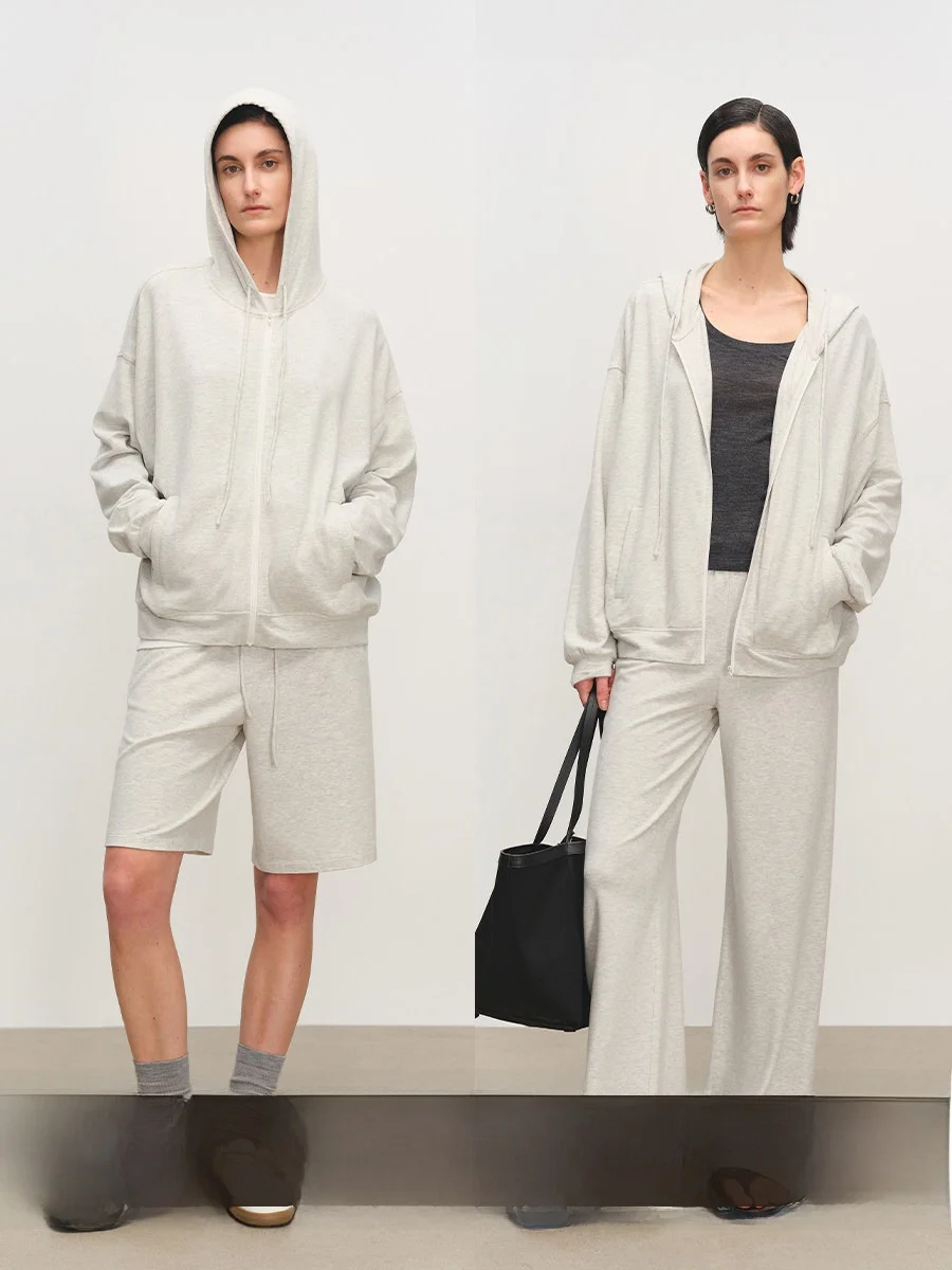 

Легкий комплект MSBEAST из модального хлопка: толстовка на молнии с капюшоном и повседневные брюки-шорты, приятный для кожи, высокоэластичный, для отдыха